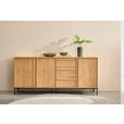SIDEBOARD WABI 180/81/40 cm 3 Schublade(n)  - Eichefarben/Schwarz, Design, Holz/Holzwerkstoff (180/81/40cm) - Xora