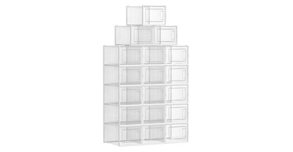 SCHUHBOX - Transparent/Weiß, Trend, Kunststoff (35/19/25,2cm) - Boxxx