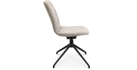 STUHL  in Aluminium Bouclé Metall, Textil  - Greige/Schwarz, Design, Textil/Metall (46/81,5-84,5/55cm) - Johann Jakob