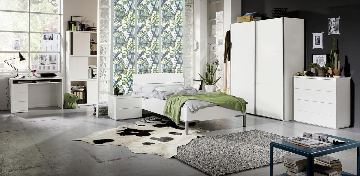 KREVET   90/200 cm   bijela  - bijela/siva, Konvencionalno, drvni materijal/metal (90/200cm) - Xora