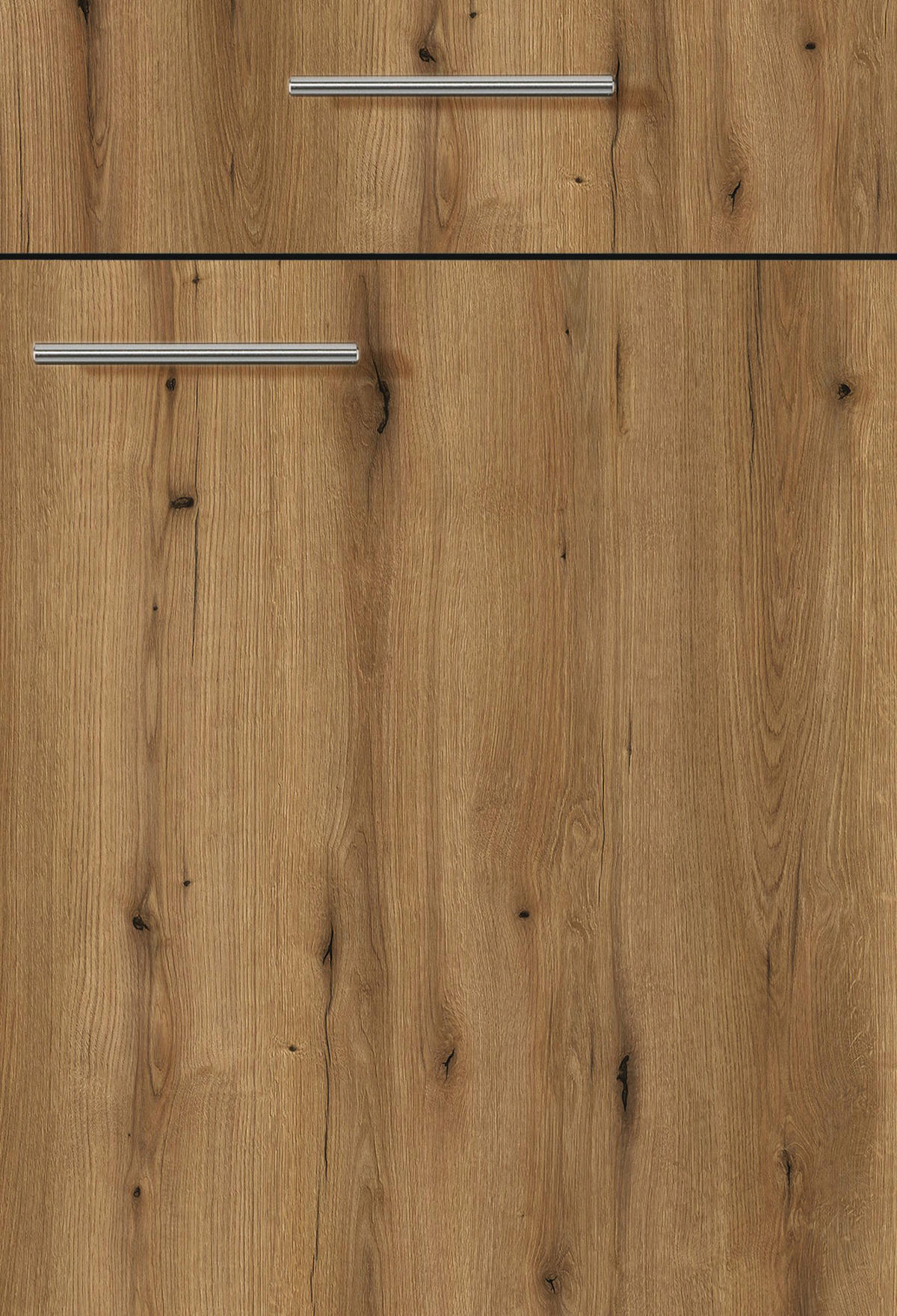 KÜCHENBLOCK 270 cm   in Graphitfarben, Eichefarben  - Eichefarben/Schwarz, KONVENTIONELL, Holzwerkstoff/Metall (270cm) - Xora