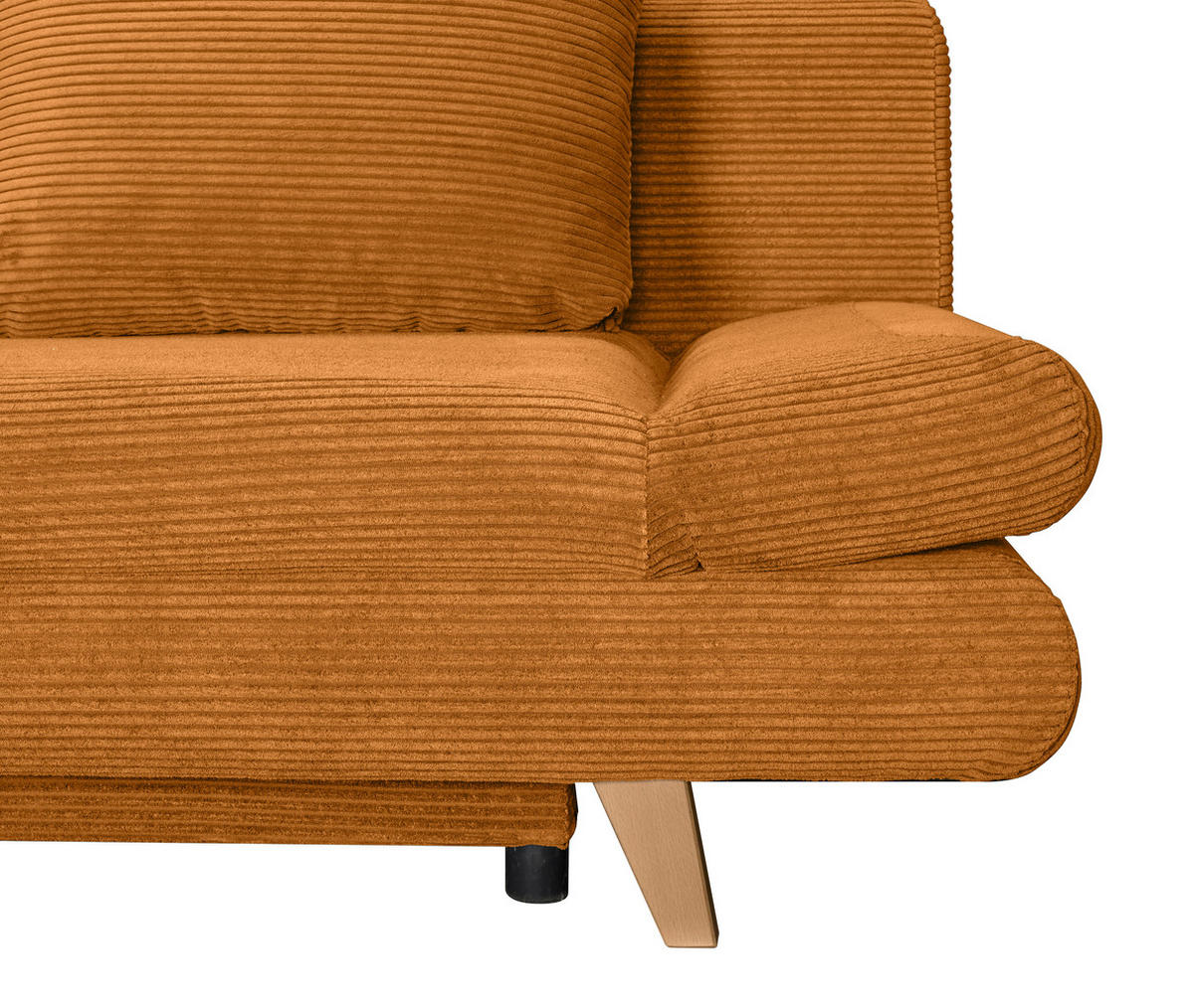 SCHLAFSOFA  mit Schlafen auf Sitzhöhe, haustierfreundlicher Bezug Cord Kupferfarben  - Buchefarben/Kupferfarben, KONVENTIONELL, Holz/Textil (200/75/85cm) - Carryhome