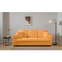 SCHLAFSOFA Bouclé Gelb  - Gelb/Buchefarben, Design, Holz/Textil (240/94/98cm) - MID.YOU