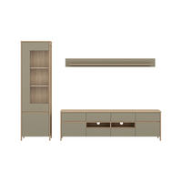 WOHNWAND 3-teilig  in Eukalyptusholzfarben  266/195/39 cm  - Eukalyptusholzfarben/Eichefarben, Design, Holzwerkstoff (266/195/39cm) - MID.YOU