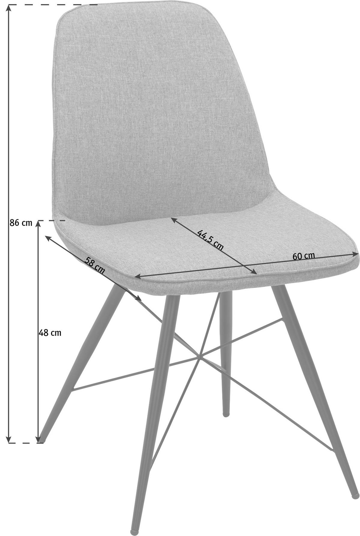 STOLICA  siva, crna  metal, tekstil      - siva/crna, Design, metal/tekstil (60cm) - Hom`in