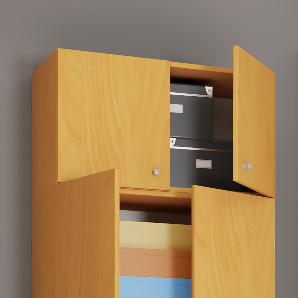 MEHRZWECKSCHRANK 70/223/39 cm  in Buchefarben  - Buchefarben/Schwarz, MODERN, Holzwerkstoff/Kunststoff (70/223/39cm) - MID.YOU