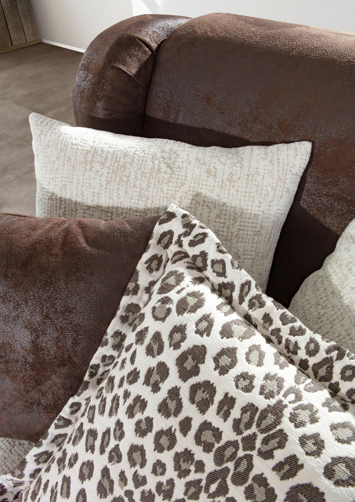 XXL-SESSEL Chenille, Lederlook, Mikrofaser Dunkelbraun, Beige  - Dunkelbraun/Beige, Romantik / Landhaus, Holz/Textil (125/102/138cm) - Landscape