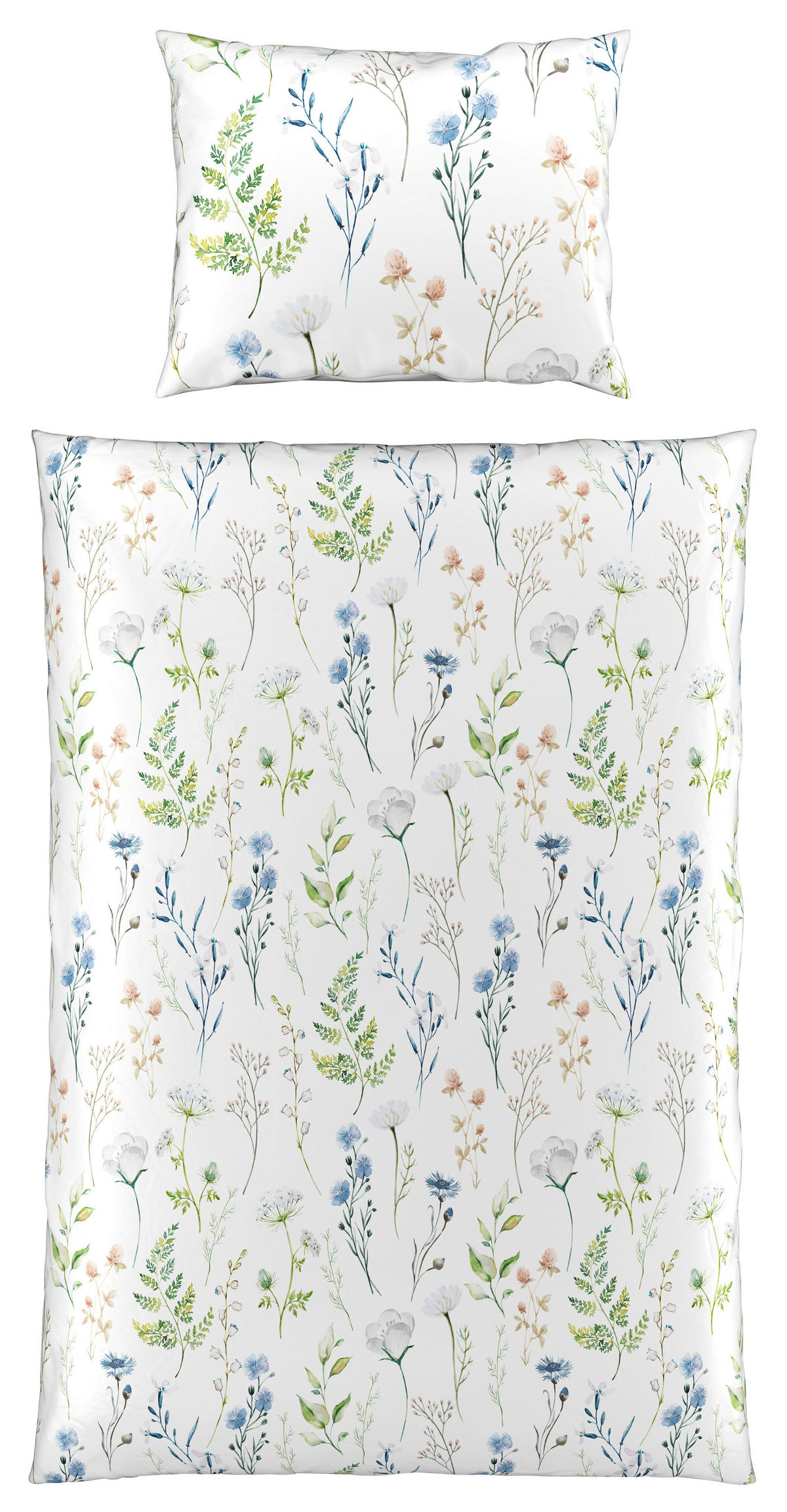 OBOJESTRANSKA POSTELJNINA FLORA 140/200 cm saten večbarvno  - večbarvno, Basics, tekstil (140/200cm) - Esposa