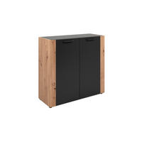 KOMODA, antracitová, dub artisan, 89/85/34,5 cm - černá/antracitová, Design, kompozitní dřevo/plast (89/85/34,5cm) - MID.YOU