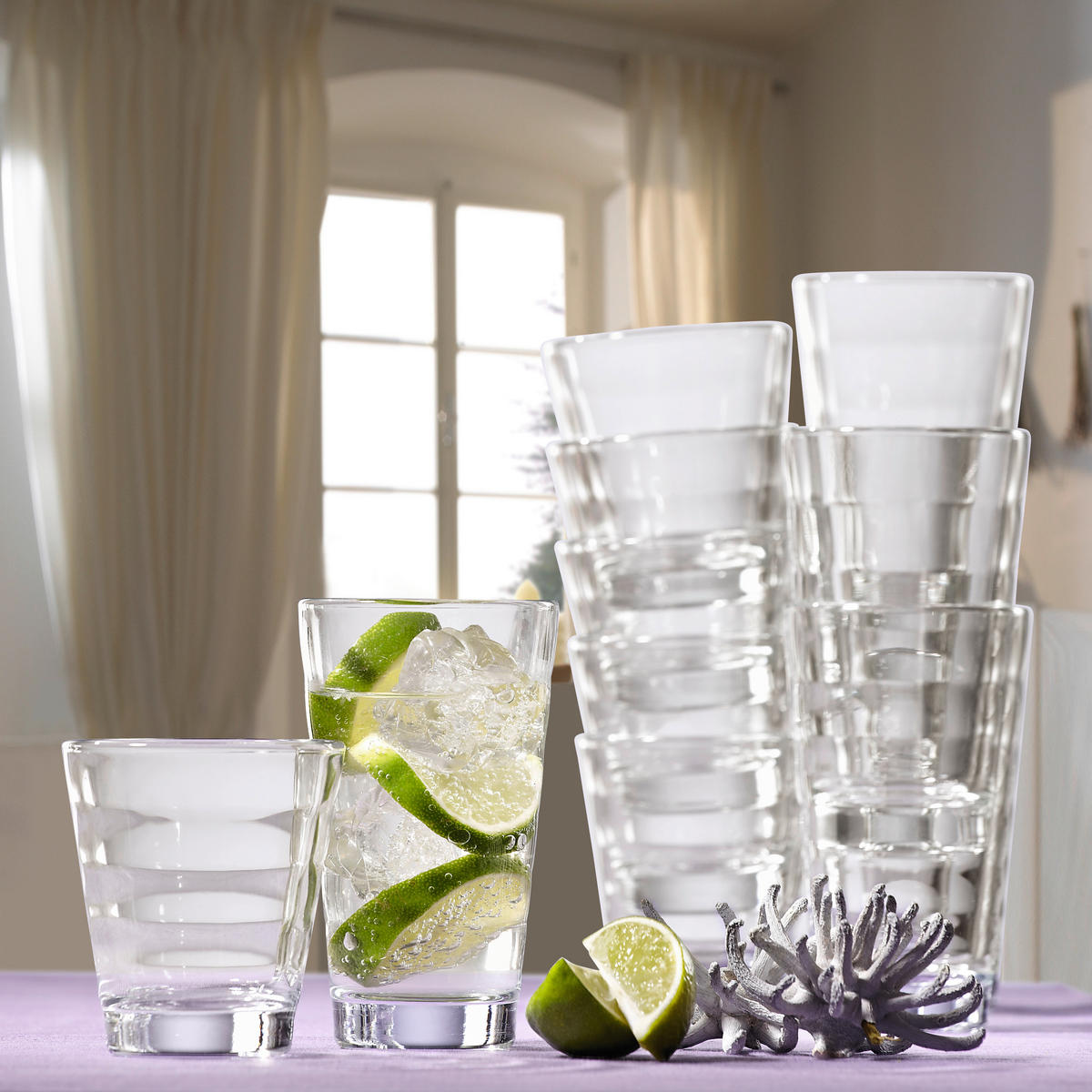 GLÄSERSET Wave  12-teilig  - Klar, Basics, Glas - Leonardo