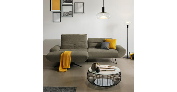 ECKSOFA  in Chenille Taupe  170-195/280 cm  - Taupe/Schwarz, Design, Textil/Metall (170-195/280cm) - Dieter Knoll