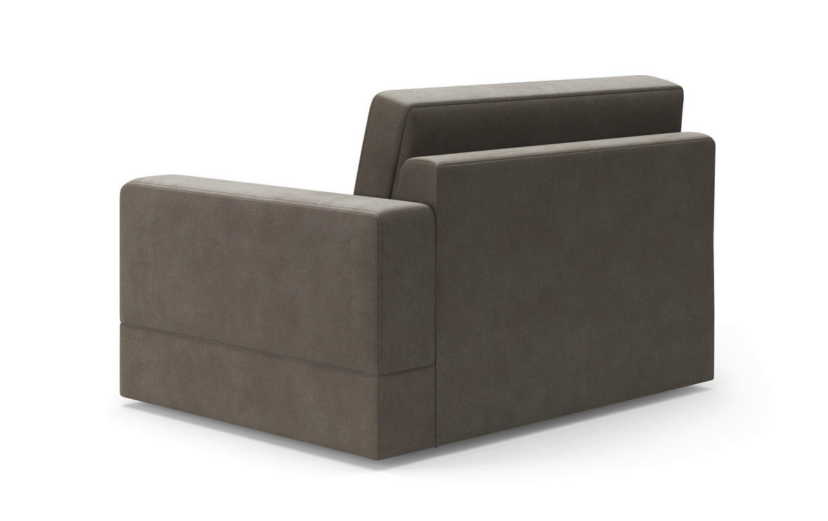 SOFAELEMENT FABIO E Flachgewebe Schlammfarben  - Schlammfarben/Schwarz, MODERN, Kunststoff/Textil (132/87/108cm) - Sit & More