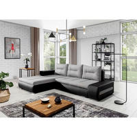 ECKSOFA  Schwarz, Hellgrau Webstoff  - Chromfarben/Hellgrau, Design, Textil/Metall (180/275cm) - MID.YOU