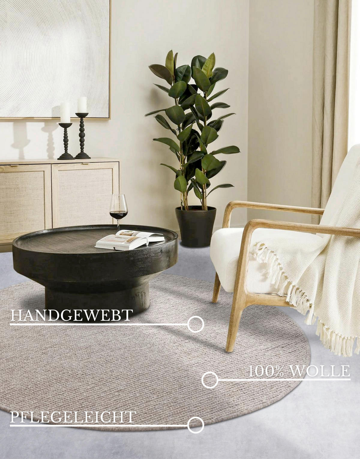 HANDWEBTEPPICH 160 cm Kollektion 1748 Cappuccino  - Cappuccino, Basics, Textil (160cm) - Villeroy & Boch