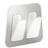 KLEBEHAKEN  in Weiß, Edelstahlfarben  - Edelstahlfarben/Weiß, Basics, Kunststoff/Metall (6,2/5,9/2,3cm) - Tesa