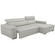 ECKSOFA DUA in Echtleder Beige  293/170 cm  - Chromfarben/Beige, Design, Leder/Metall (293/170cm) - Novel