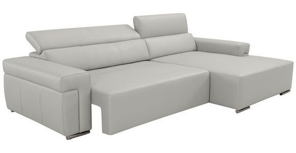 ECKSOFA DUA in Echtleder Beige  293/170 cm  - Chromfarben/Beige, Design, Leder/Metall (293/170cm) - Novel
