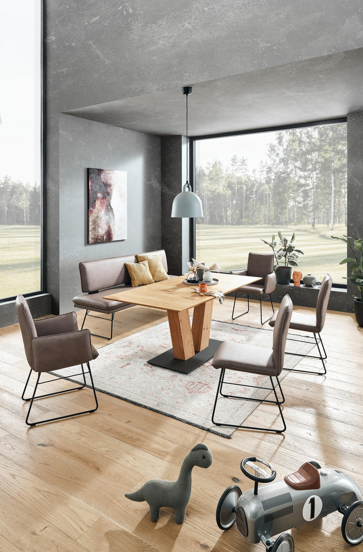 STUHL - Schwarz/Braun, Design, Textil/Metall (46/91/60cm) - Dieter Knoll
