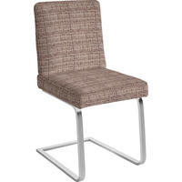 SCHWINGSTUHL  in Stahl Flachgewebe  - Chromfarben/Braun, Design, Textil/Metall (60/92/60cm) - Dieter Knoll