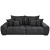 BIGSOFA Samt Grau  - Schwarz/Grau, KONVENTIONELL, Holz/Textil (280/67/120cm) - Carryhome
