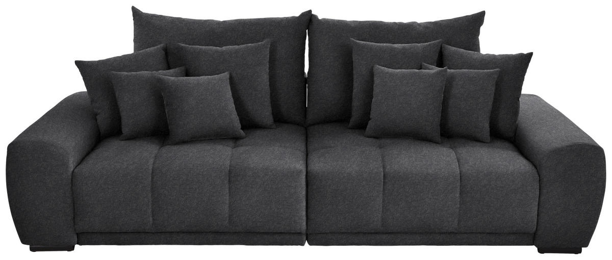 BIGSOFA in Samt Grau  - Schwarz/Grau, Konventionell, Holz/Textil (280/67/120cm) - Carryhome