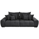 BIGSOFA in Samt Grau  - Schwarz/Grau, KONVENTIONELL, Holz/Textil (280/67/120cm) - Carryhome