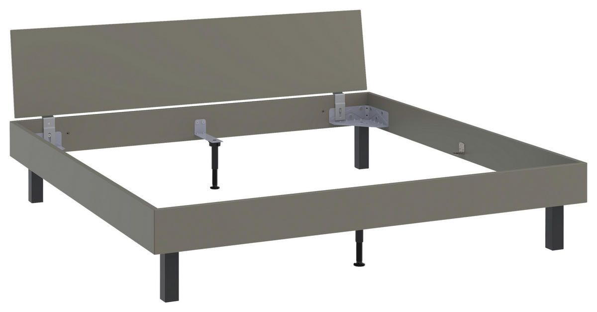 BETT 200/200 cm  in Grau, Grün  - Schwarz/Grau, Design, Metall (200/200cm) - Xora