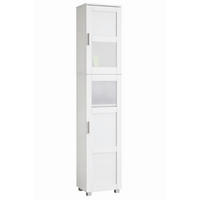HOCHSCHRANK 38/165/28 cm  - Silberfarben/Weiß, Trend, Glas/Holzwerkstoff (38/165/28cm) - MID.YOU