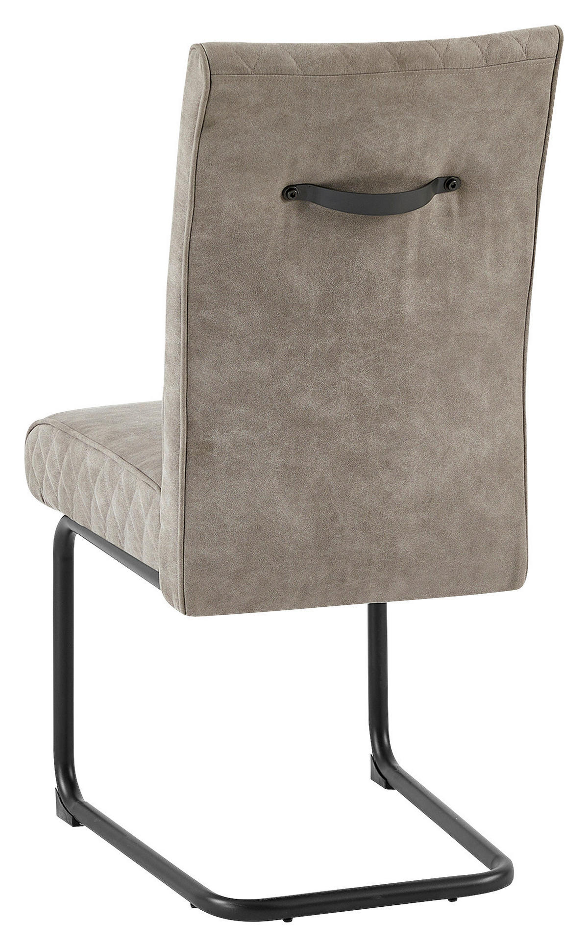 SCHWINGSTUHL-SET 2 Stück  in Stahl Mikrofaser  - Taupe/Schwarz, MODERN, Textil/Metall (45/95/60cm) - MID.YOU