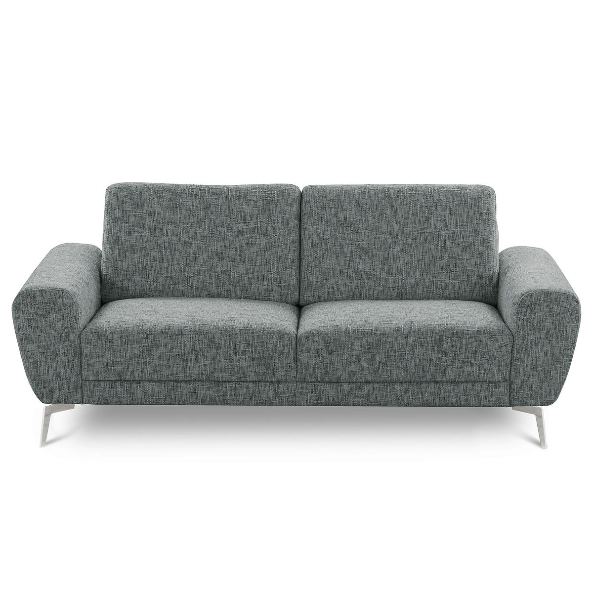 2-SITZER-SOFA Webstoff Anthrazit  - Chromfarben/Anthrazit, Design, Textil/Metall (157/85/92cm) - Livetastic
