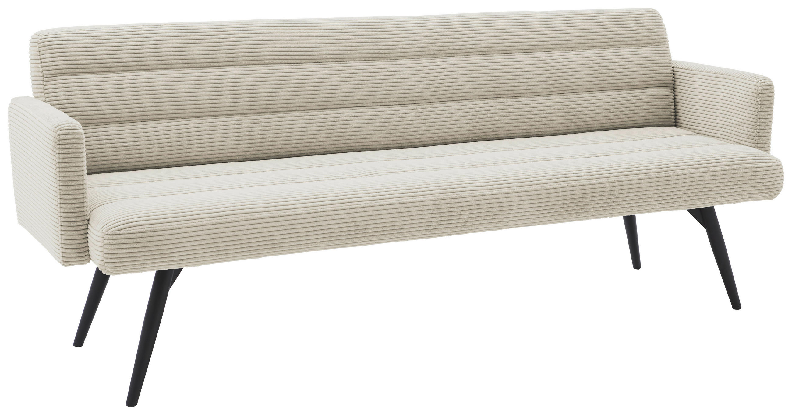 SITZBANK 216/86/68 cm Cord Naturfarben Metall  - Schwarz/Naturfarben, Design, Textil/Metall (216/86/68cm) - Dieter Knoll