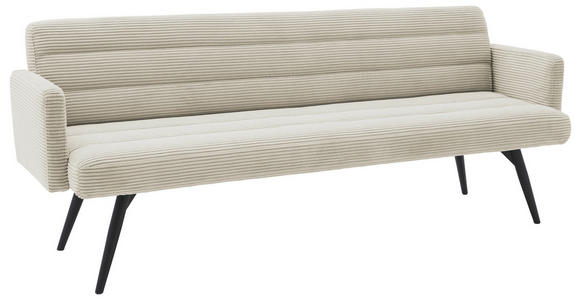 SITZBANK 216/86/68 cm Cord Naturfarben Metall - Schwarz/Naturfarben, Design, Textil/Metall (216/86/68cm) - Dieter Knoll