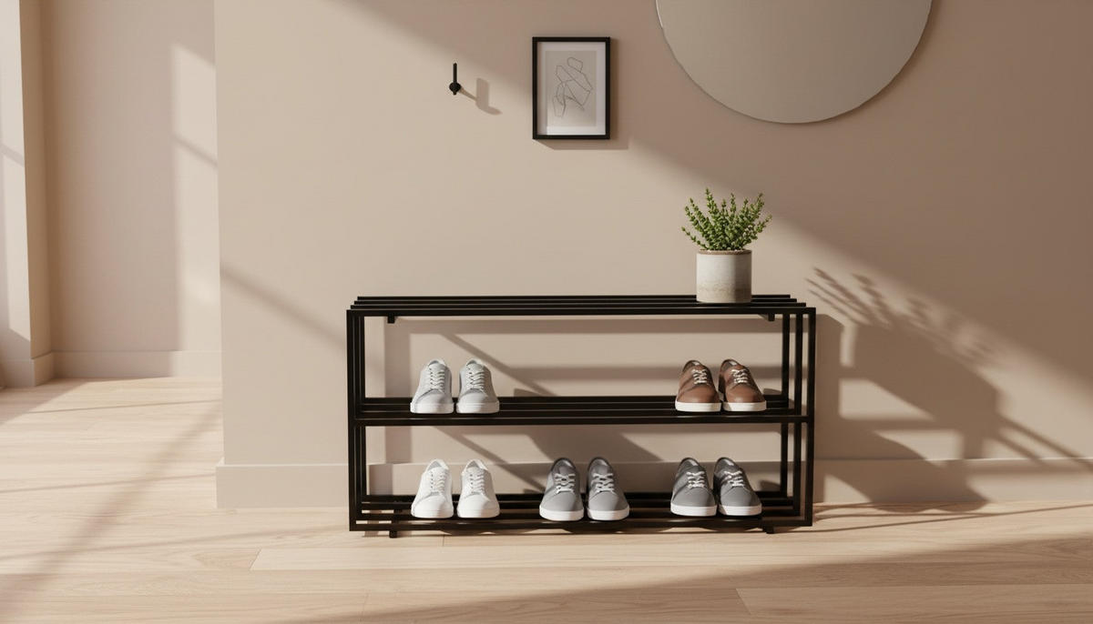 Etajeră Încălțăminte 92,5/43/31 cm  - negru, Basics, metal (92,5/43/31cm) - Xora