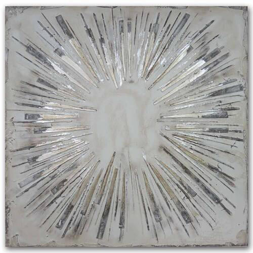 OLEJOMAĽBA, 100/100 cm - strieborná, Design, drevo (100/100cm)