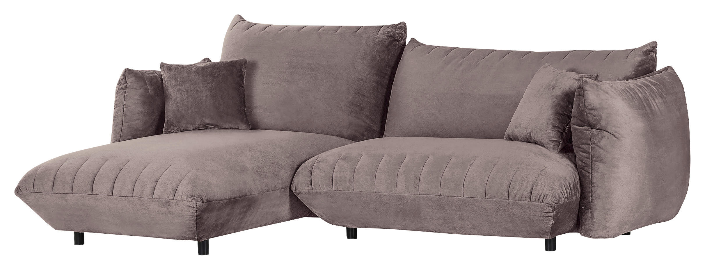 HÖRNSOFFA i plysch lerfärgad - lerfärgad/svart, Klassisk, textil/plast (170/270cm) - MID.YOU