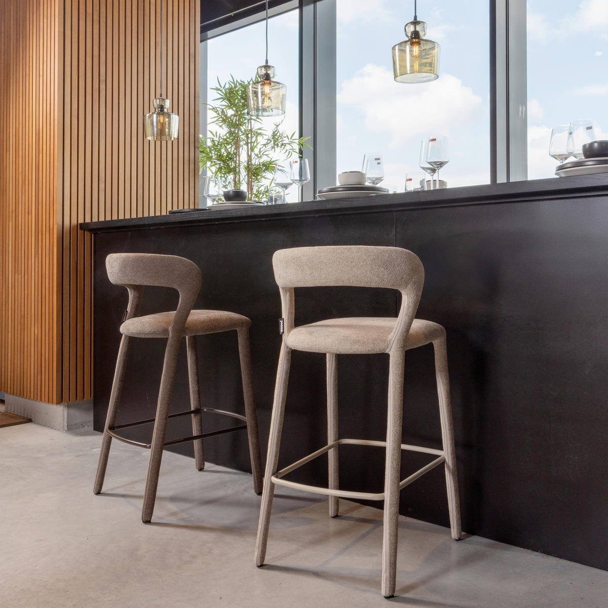 BARHOCKER in Textil Taupe  - Taupe, MODERN, Textil (48/95/52cm) - Livetastic