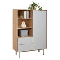 HIGHBOARD Grau, Eichefarben  105/147/40 cm  - Eichefarben/Grau, Design, Holzwerkstoff (105/147/40cm) - home24
