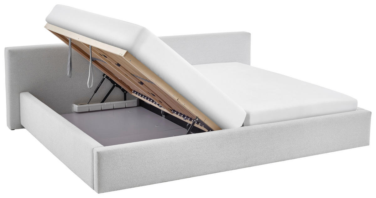 POLSTERBETT 240/200 cm  Hellgrau  - Hellgrau, Basics, Holz/Textil (240/200cm) - Boxxx