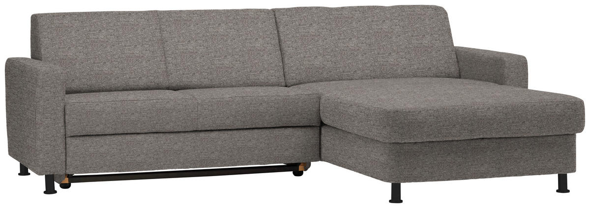ECKSOFA in Webstoff Grau  - Schwarz/Grau, Design, Kunststoff/Textil (257/165cm) - Xora