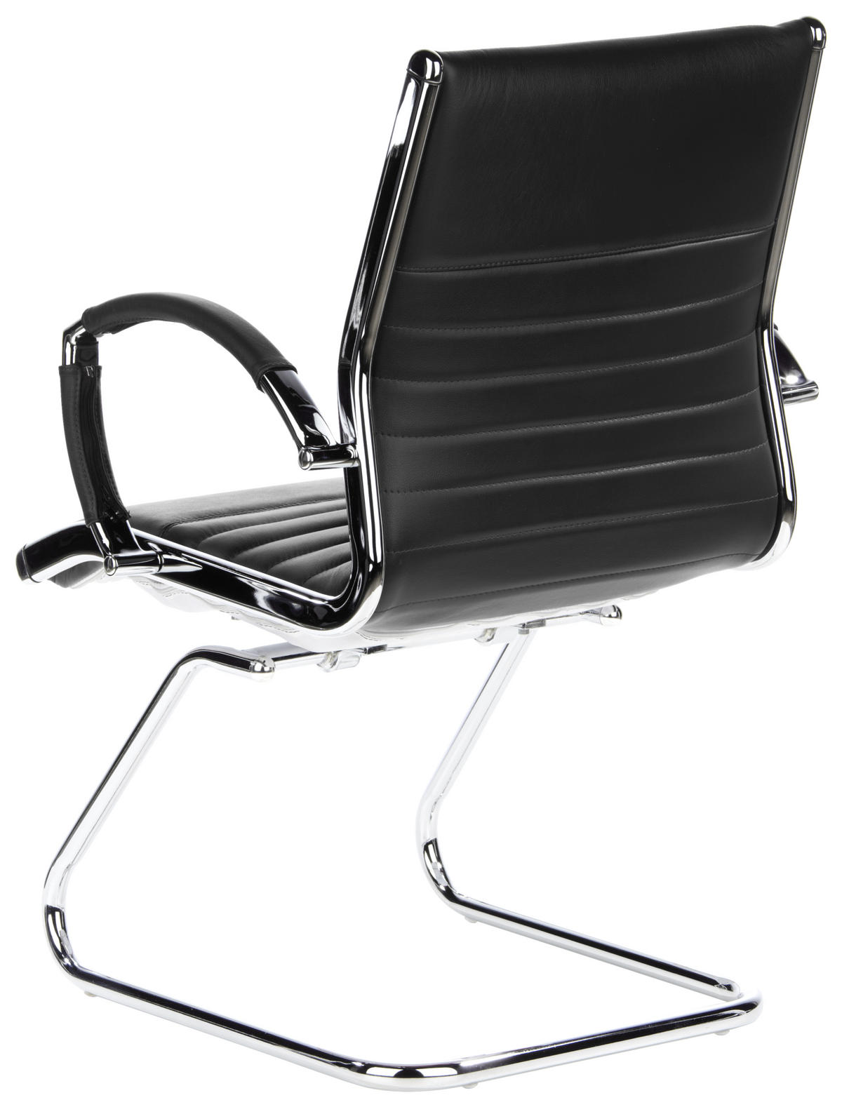 KONFERENČNI STOL tekstil, usnje črna, barve kroma  - barve kroma/črna, Moderno, kovina/tekstil (62/94/46cm) - MID.YOU