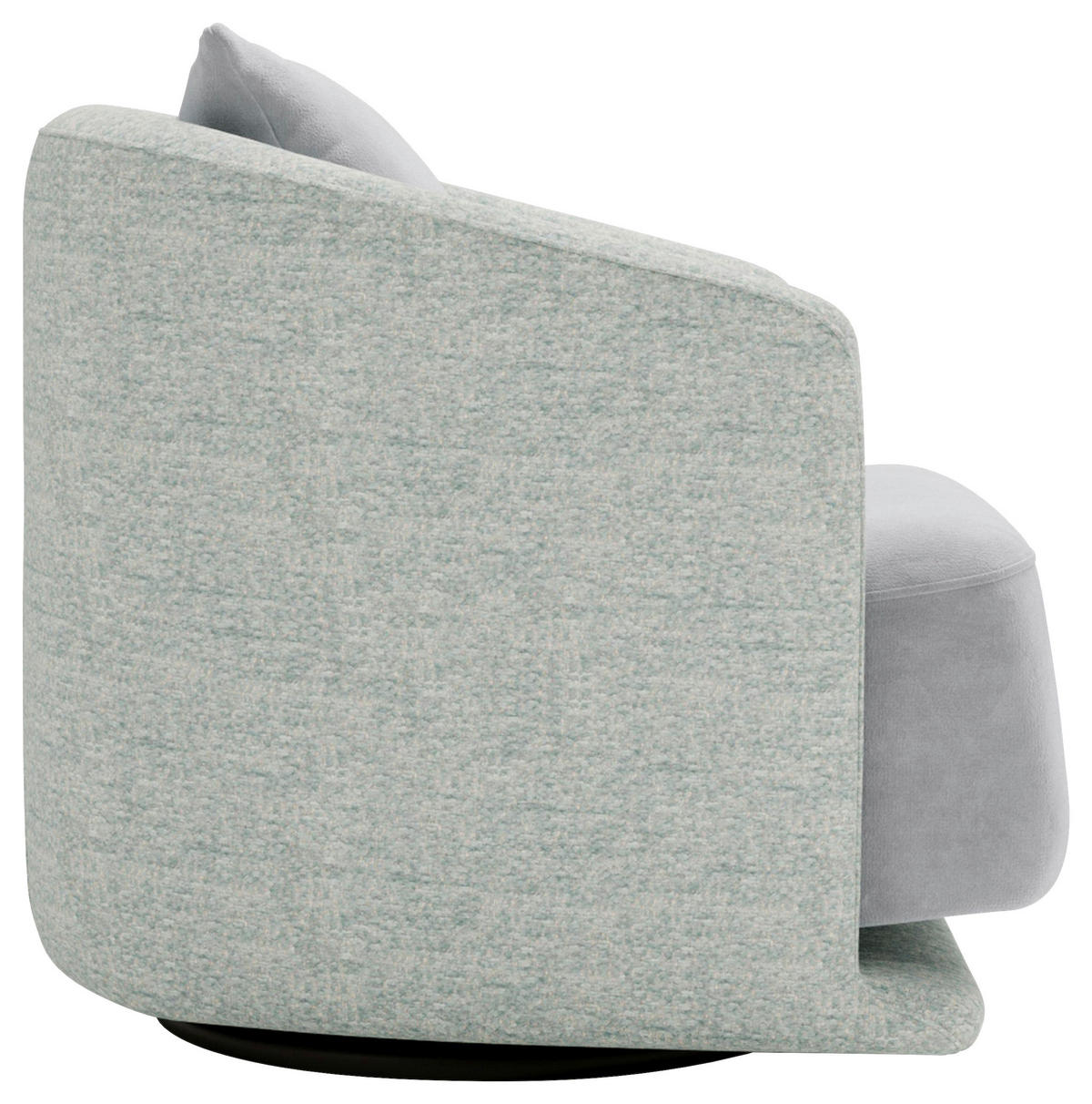 SESSEL in Plüsch, Bouclé Mintgrün  - Schwarz/Mintgrün, Design, Textil/Metall (83/80/75cm) - Livetastic