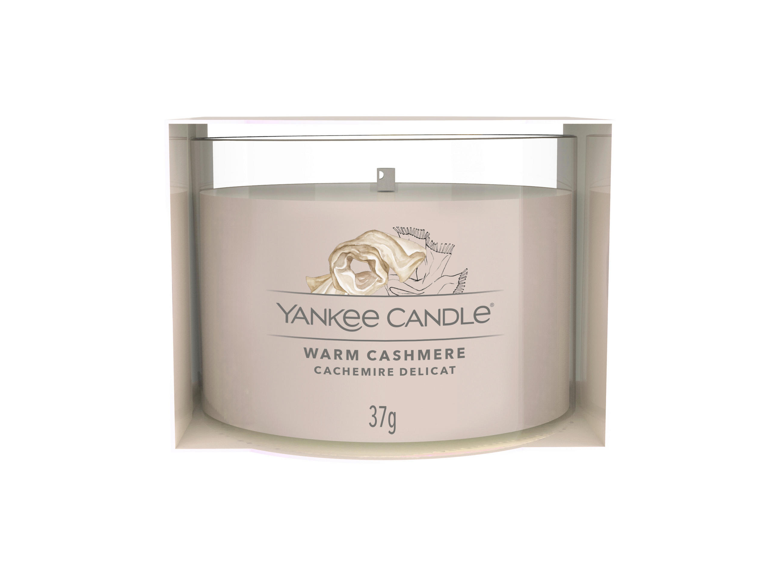 SVÍČKA VE SKLE  - béžová, Basics, přírodní materiály (5.5/4.5/5.5cm) - Yankee Candle