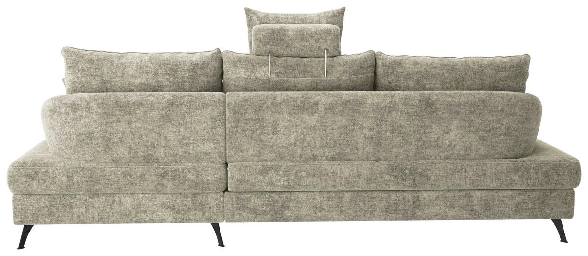 ECKSOFA in Webstoff Hellgrün  - Schwarz/Hellgrün, Konventionell, Textil/Metall (293/183cm) - Carryhome