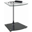 BEISTELLTISCH 38/38/50 cm Schwarz, Chromfarben Freiform  - Chromfarben/Schwarz, Design, Glas/Metall (38/38/50cm) - Xora