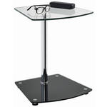 BEISTELLTISCH 38/38/50 cm Schwarz, Chromfarben Freiform  - Chromfarben/Schwarz, Design, Glas/Metall (38/38/50cm) - Xora