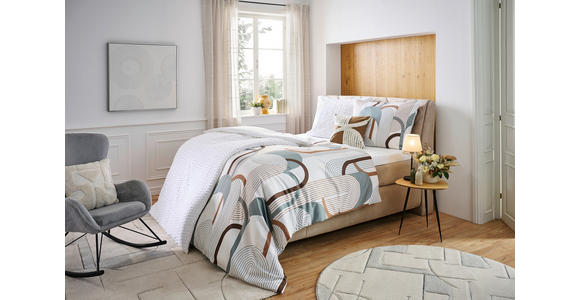 BOXSPRINGBETT 180/200 cm in Beige - Beige/Schwarz, KONVENTIONELL, Textil/Metall (180/200cm) - Dieter Knoll