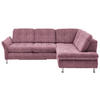 ECKSOFA Rot Webstoff  - Chromfarben/Rot, KONVENTIONELL, Textil/Metall (242/210cm) - Beldomo Style