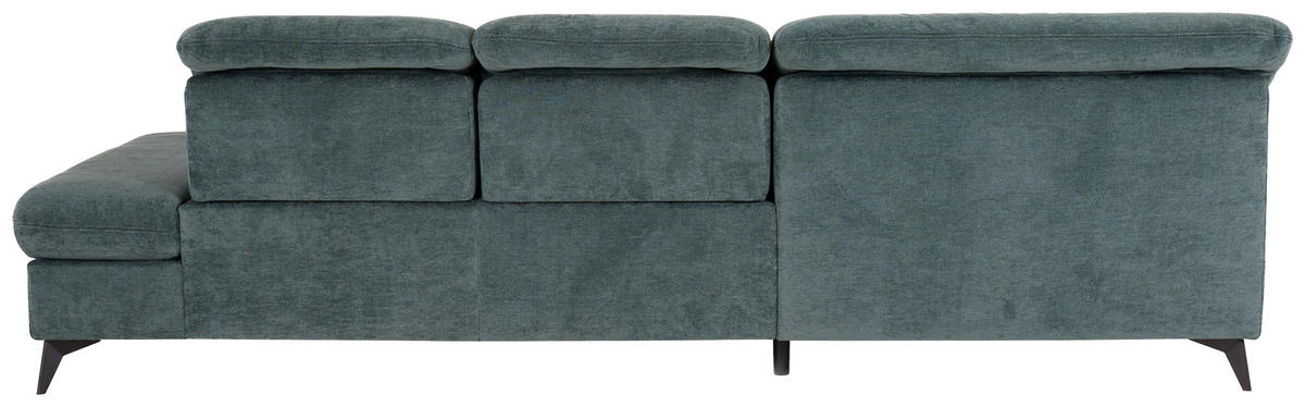ECKSOFA Dunkelgrün Chenille  - Dunkelgrün/Schwarz, Design, Textil/Metall (198/288cm) - Beldomo Style