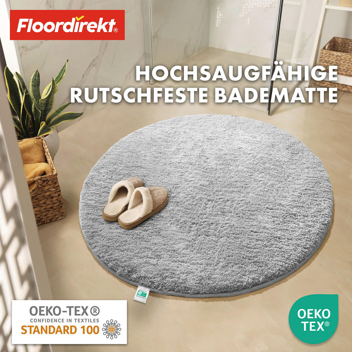 BADEMATTE SKY Weiß 120 cm  - Weiß, Basics, Kunststoff/Textil (120cm) - Floordirekt
