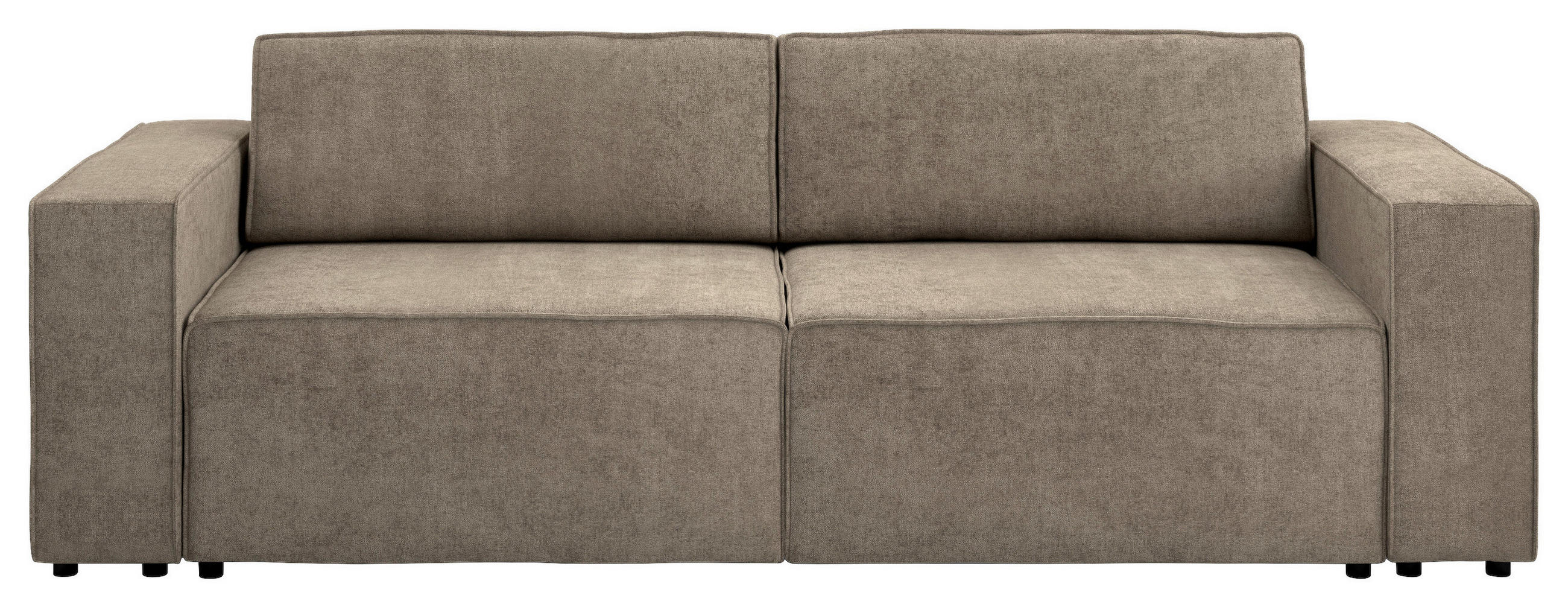 3-SITZER-SOFA Webstoff Braun  - Schwarz/Braun, MODERN, Kunststoff/Textil (254/84/98cm) - Stylife